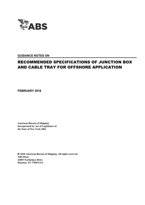 subsea electrical junction box|Guidance Notes on Recommended Specifications of Junction .